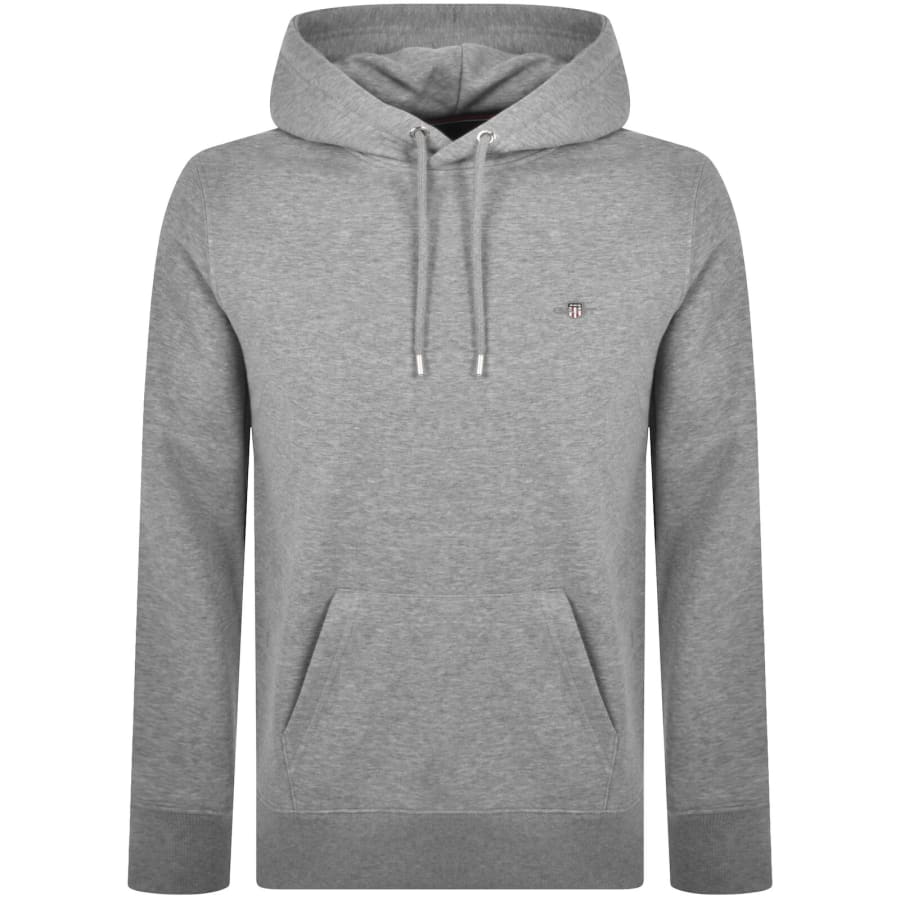 Image number 1 for Gant Regular Shield Hoodie Grey