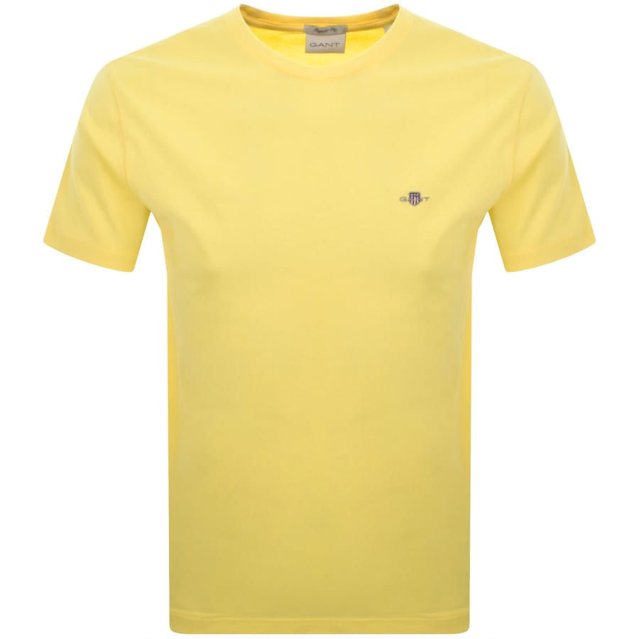 Image number 1 for Gant Regular Fit Shield T Shirt Banana Yellow