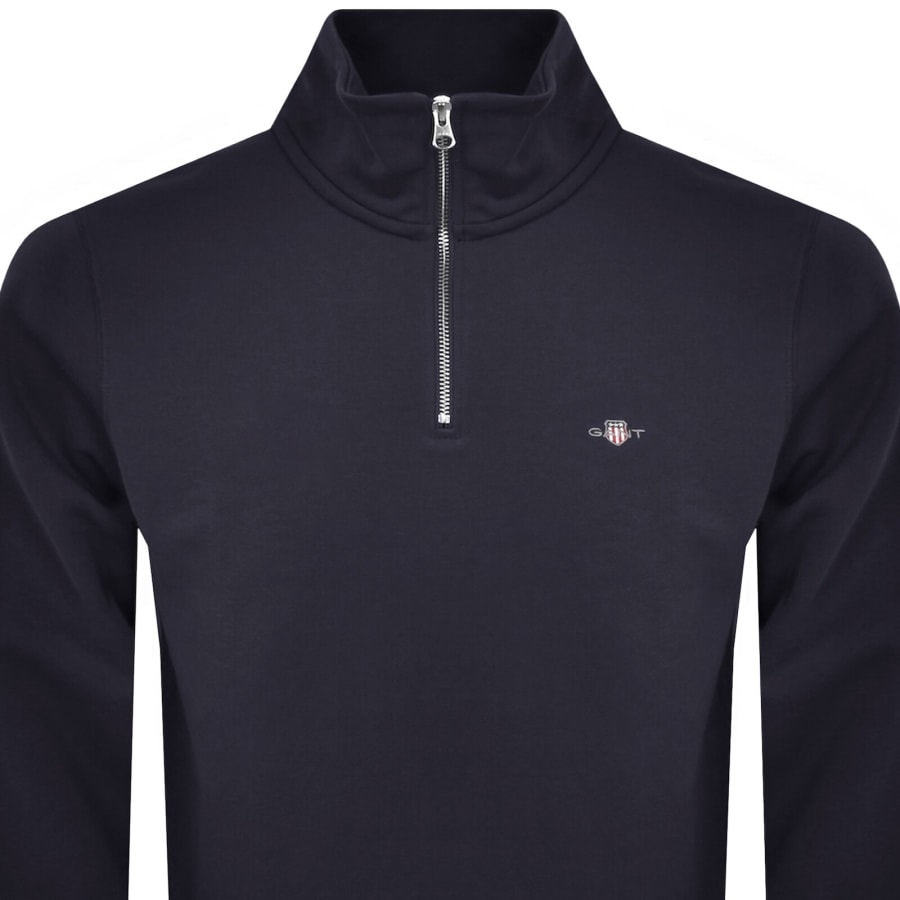 Image number 2 for Gant Shield Reg Shield Half Zip Sweatshirt Navy