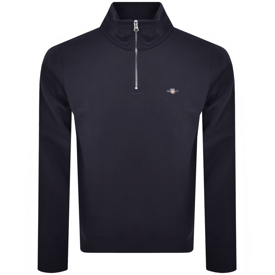 Image number 1 for Gant Shield Reg Shield Half Zip Sweatshirt Navy