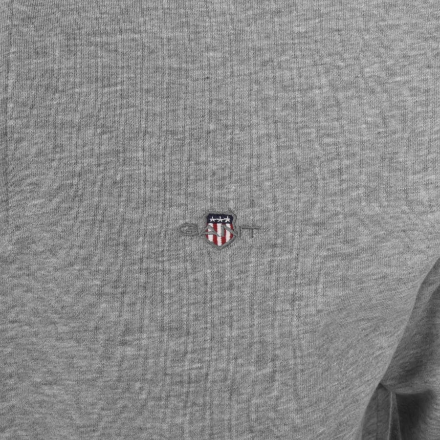 Image number 3 for Gant Shield Logo Half Zip Sweatshirt Grey