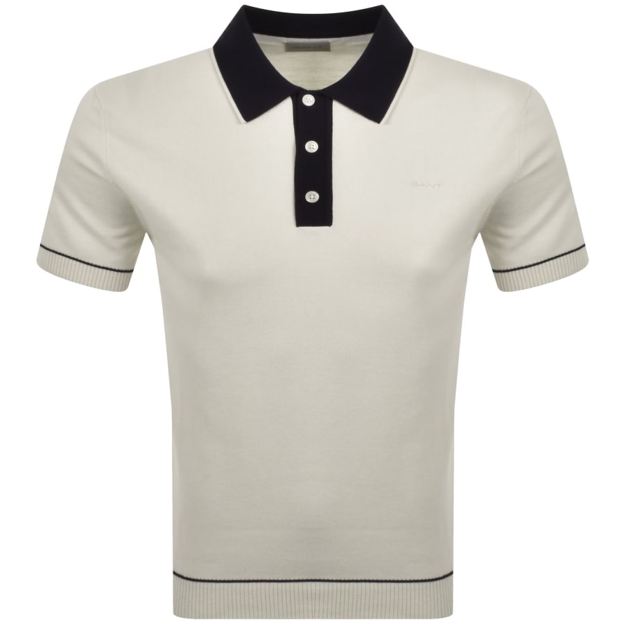 Image number 1 for Gant Modal Polo T Shirt Cream