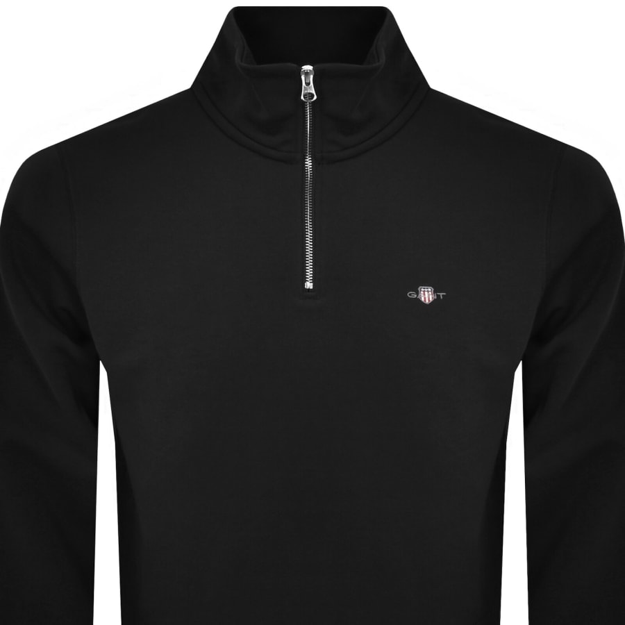 Image number 2 for Gant Shield Logo Half Zip Sweatshirt Black