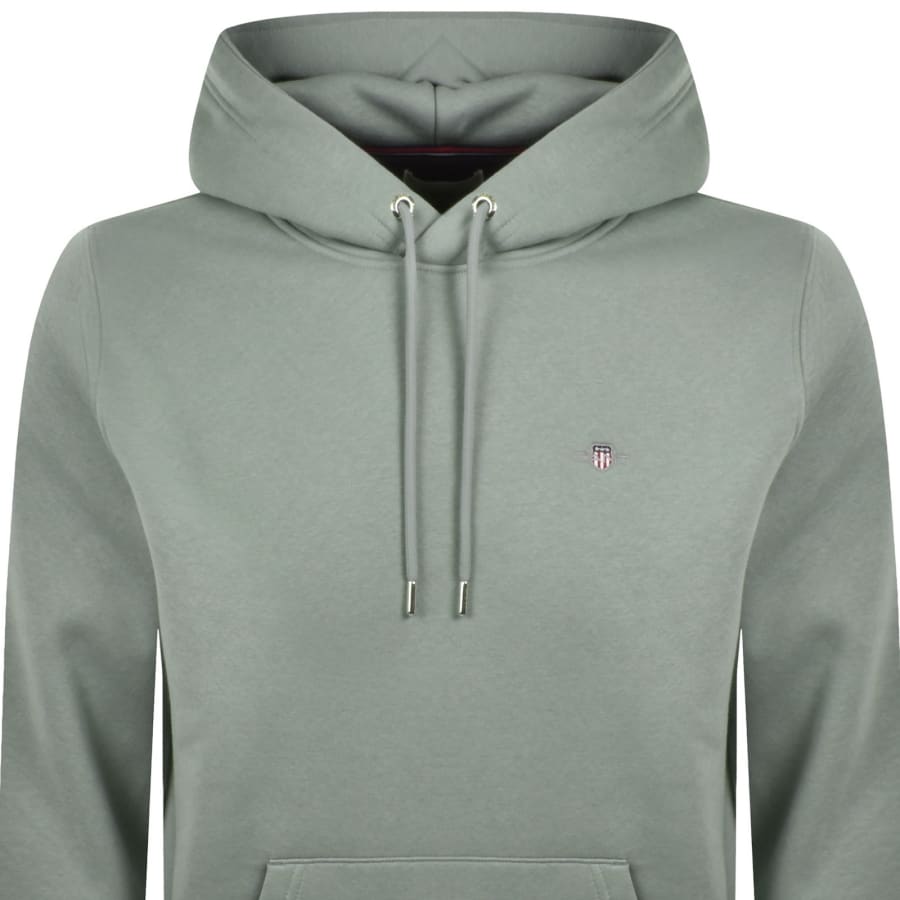 Image number 2 for Gant Regular Shield Hoodie Grey