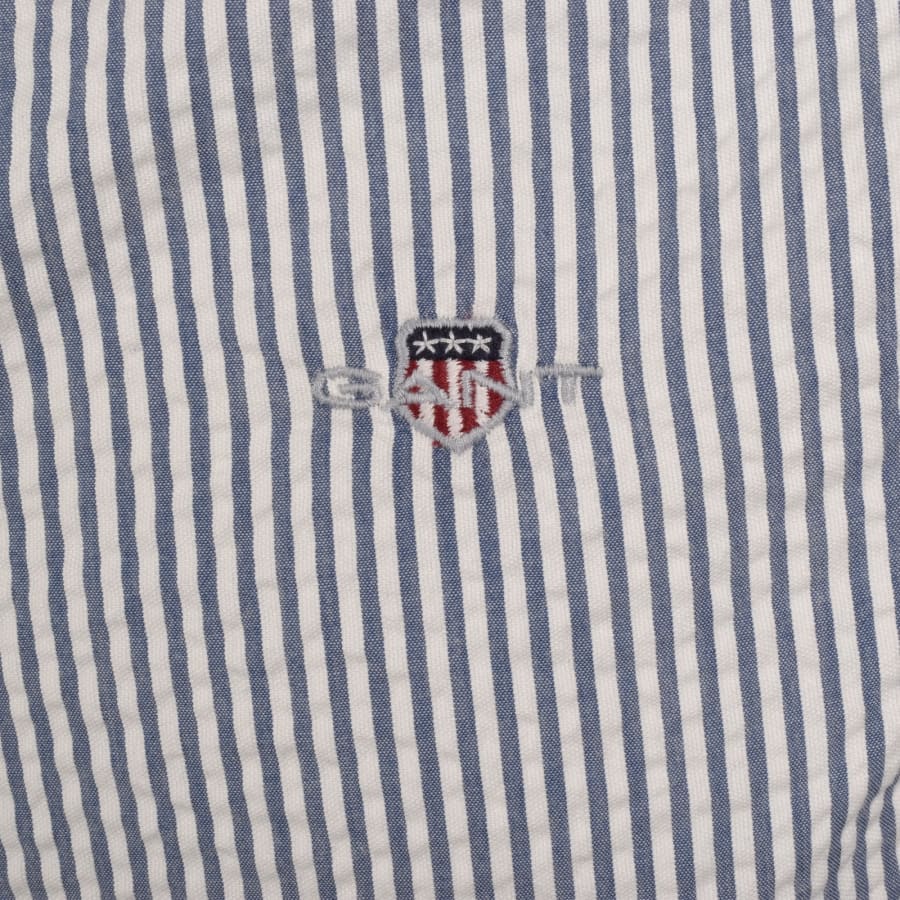 Image number 3 for Gant Seersucker Shirt Blue