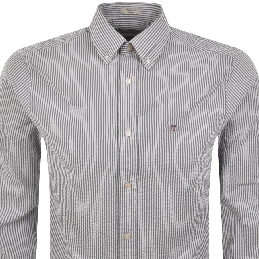 Image number 2 for Gant Seersucker Shirt Blue