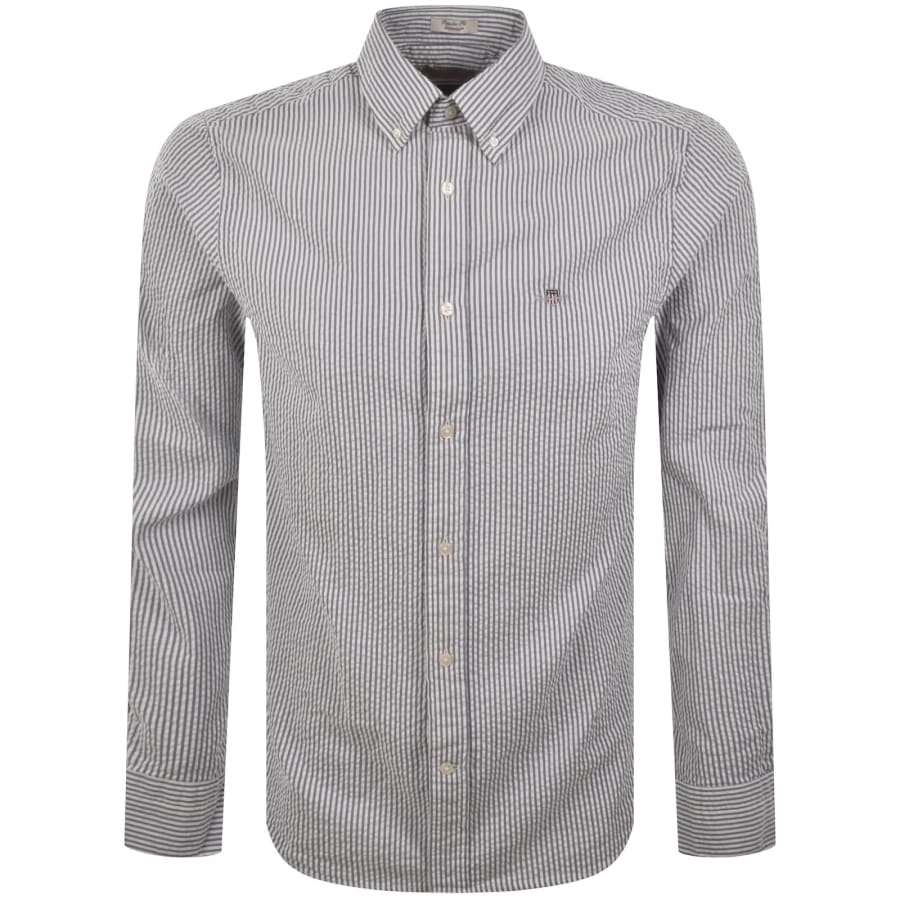Image number 1 for Gant Seersucker Shirt Blue