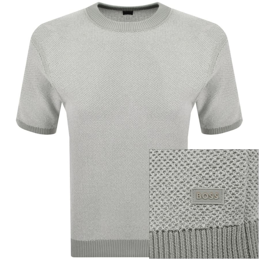 Image number 1 for BOSS Kantonio Short Sleeve Jumper Grey
