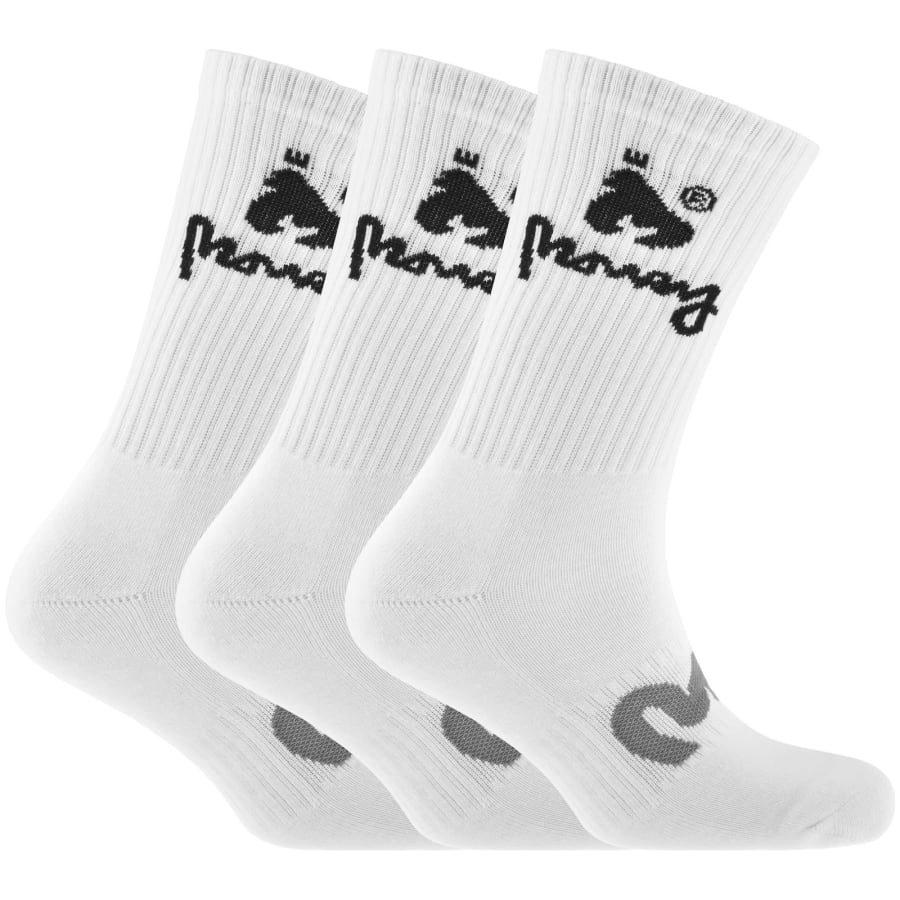 Image number 1 for Money 3 Pack Sport Socks White