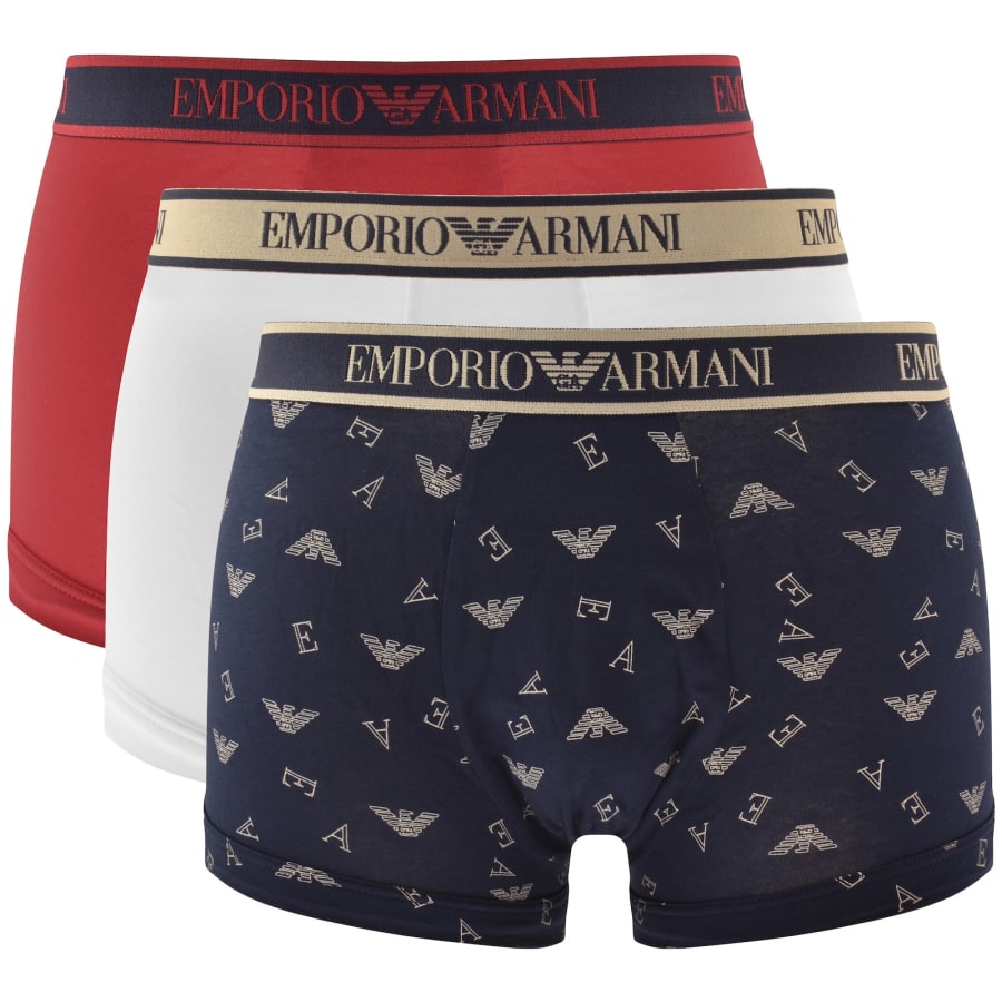 Image number 1 for Emporio Armani Underwear 3 Pack Boxer Trunks