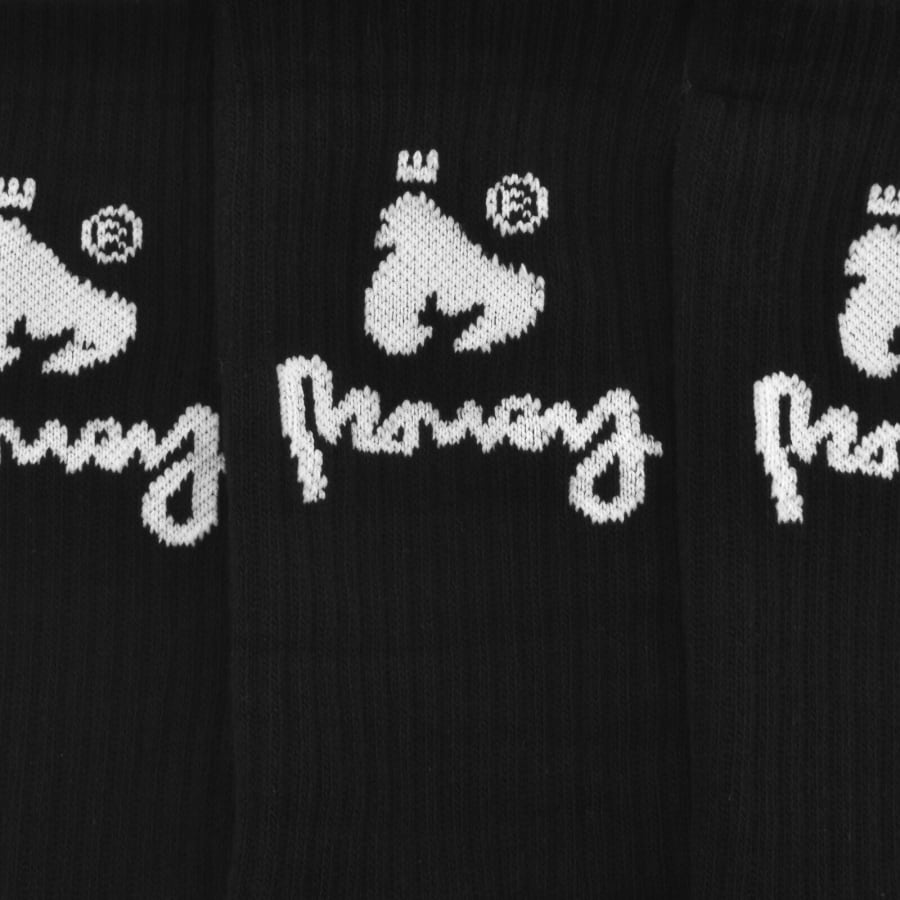 Image number 3 for Money 3 Pack Sport Socks Black