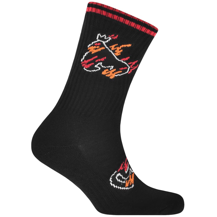 Image number 2 for Money 3 Pack Flaming Ape Sport Socks Black