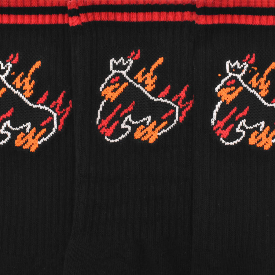 Image number 3 for Money 3 Pack Flaming Ape Sport Socks Black