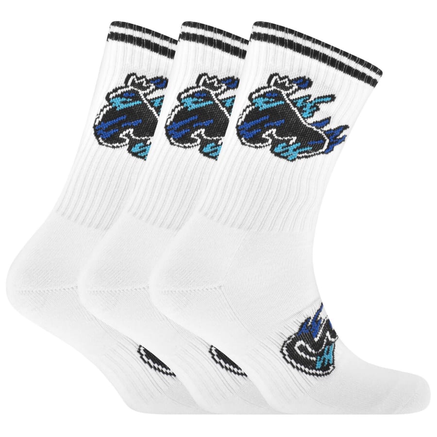 Image number 1 for Money 3 Pack Flaming Ape Sport Socks White