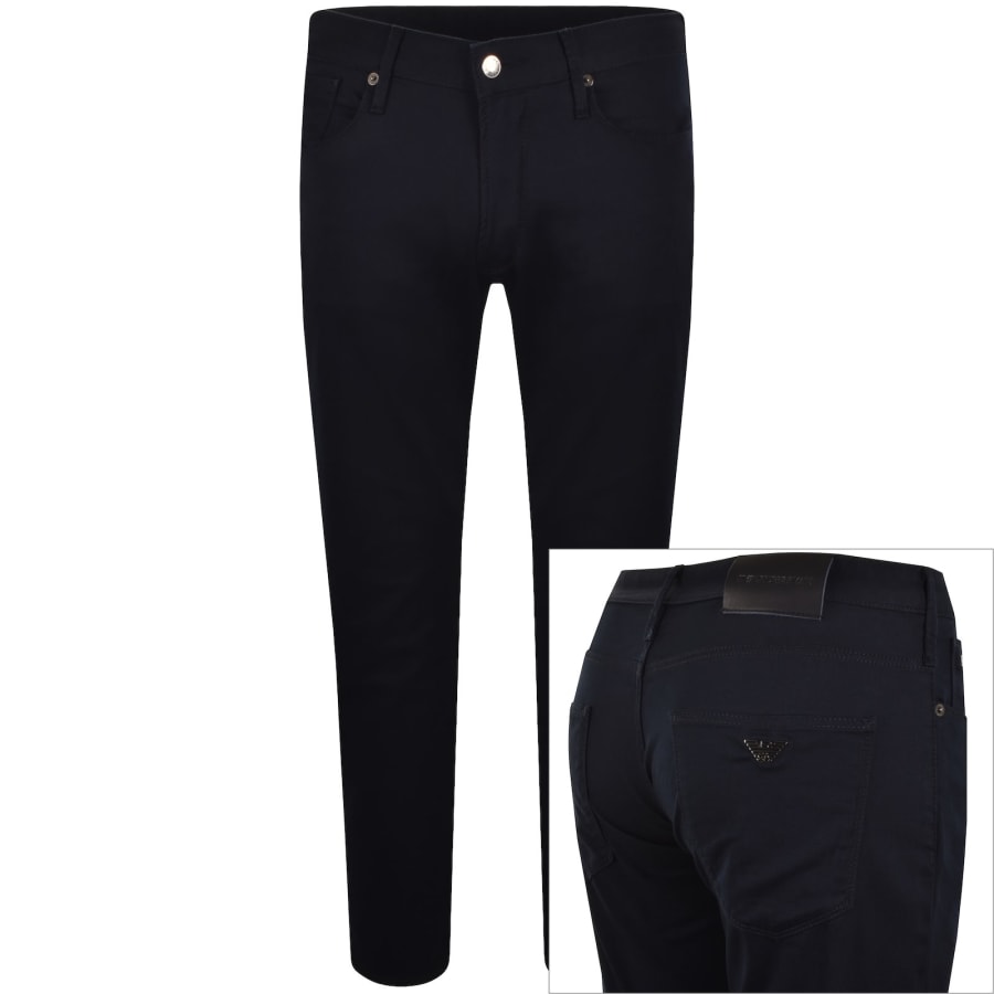 Image number 1 for Emporio Armani J06 Slim Fit Trousers Navy