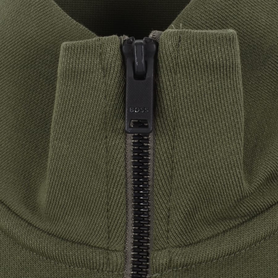 Image number 4 for BOSS Zetrust Quarter Zip Sweatshirt Green