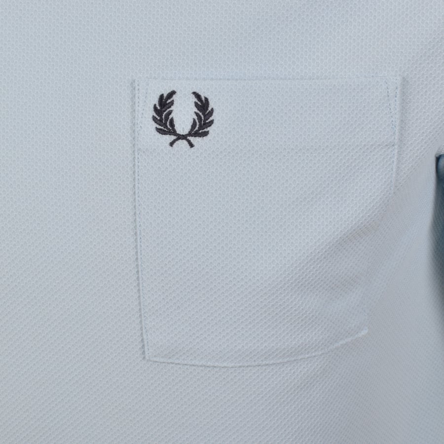 Image number 3 for Fred Perry Pocket Detail Pique T Shirt Blue
