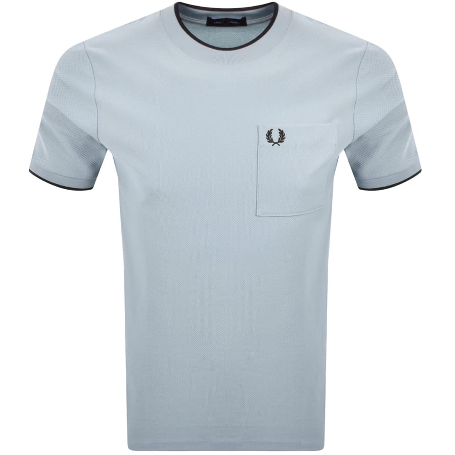 Image number 1 for Fred Perry Pocket Detail Pique T Shirt Blue