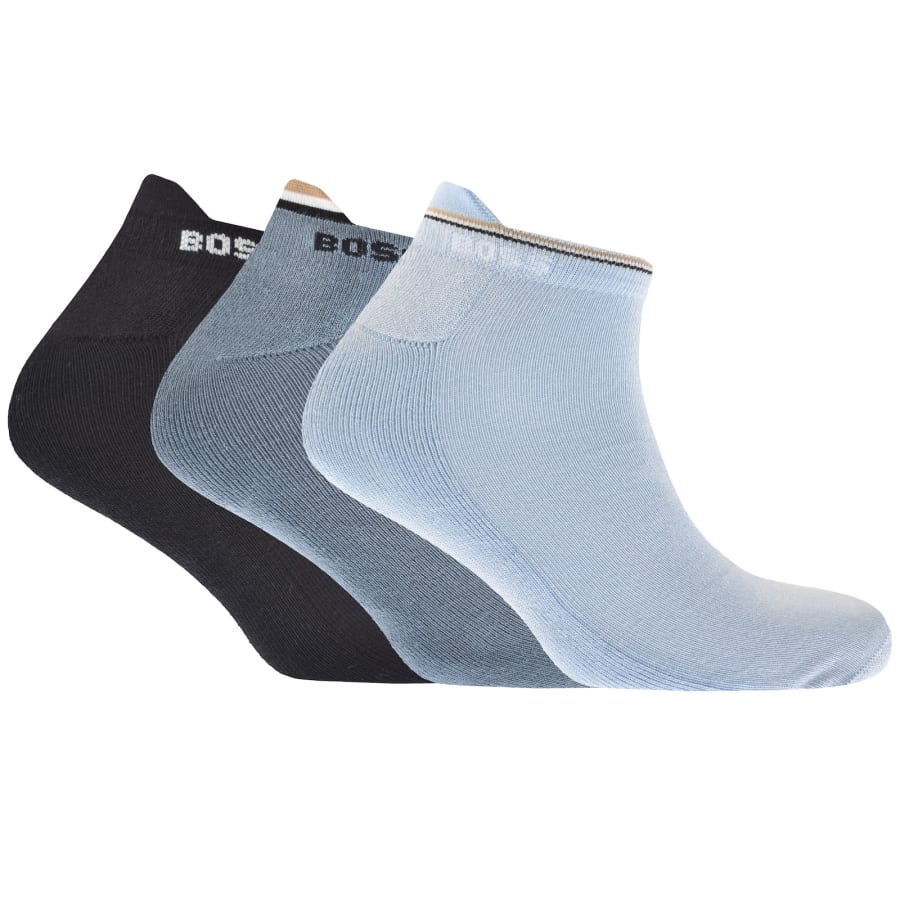 Image number 1 for BOSS 3 Pack Ankle Socks Blue