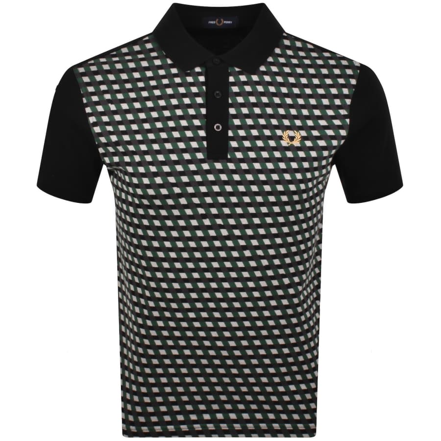 Image number 1 for Fred Perry Geometric Polo Black