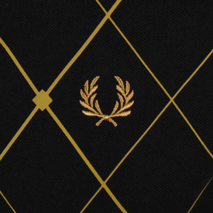 Image number 3 for Fred Perry Argyle Print Polo Black