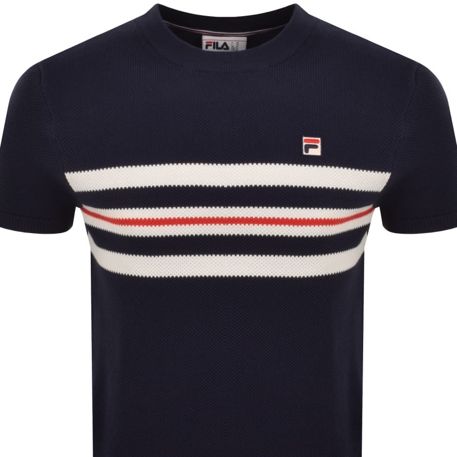 Image number 2 for Fila Gerardo Knit T Shirt Navy