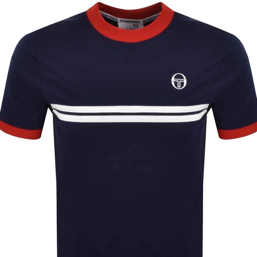 Image number 2 for Sergio Tacchini Supermac T Shirt Navy