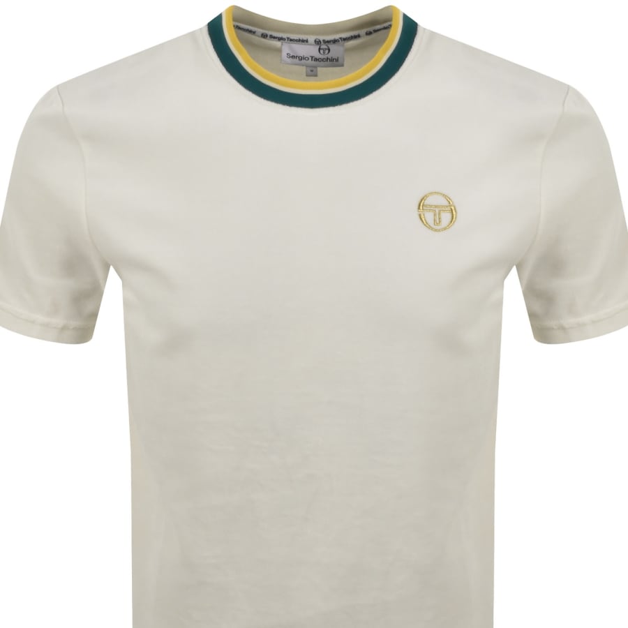 Image number 2 for Sergio Tacchini Monte Velour T Shirt Cream