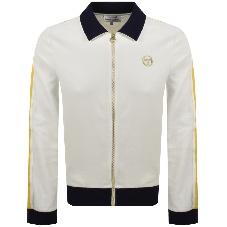 Image number 2 for Sergio Tacchini Monte Velour Track Jacket Cream