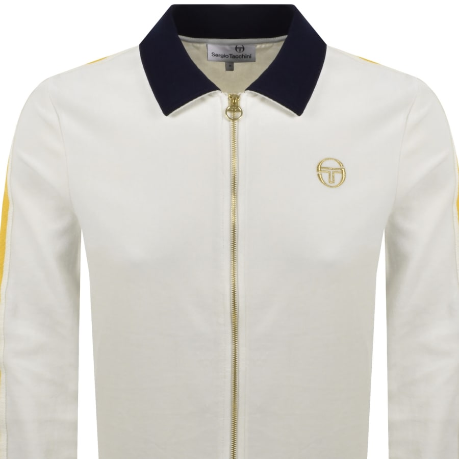 Image number 3 for Sergio Tacchini Monte Velour Track Jacket Cream