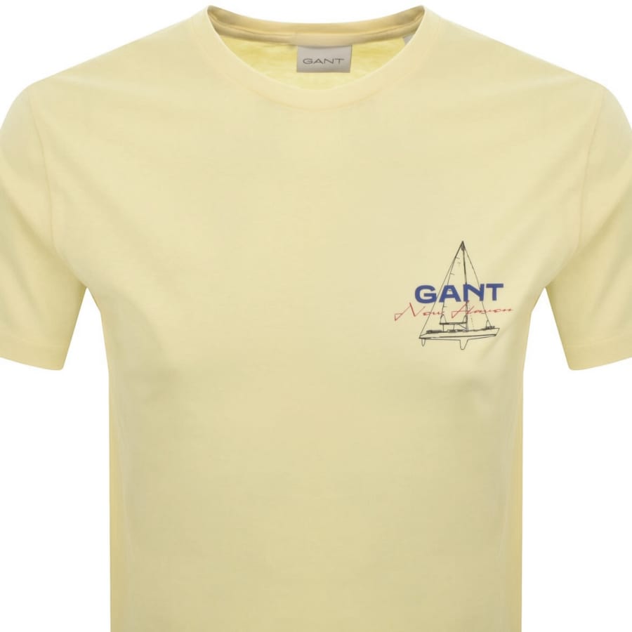 Image number 2 for Gant Graphic Short Sleeve T Shirt Yellow
