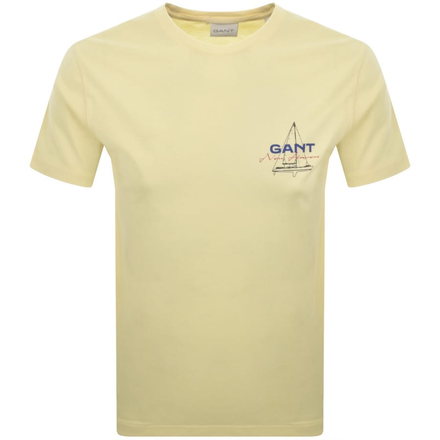 Image number 1 for Gant Graphic Short Sleeve T Shirt Yellow