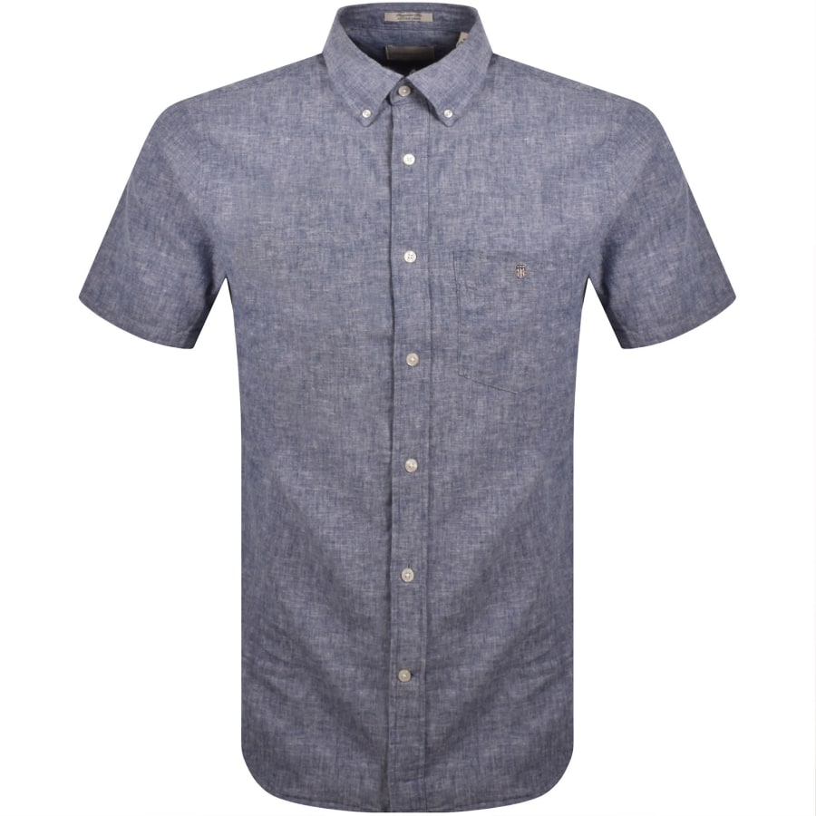 Image number 1 for Gant Seersucker Shirt Blue
