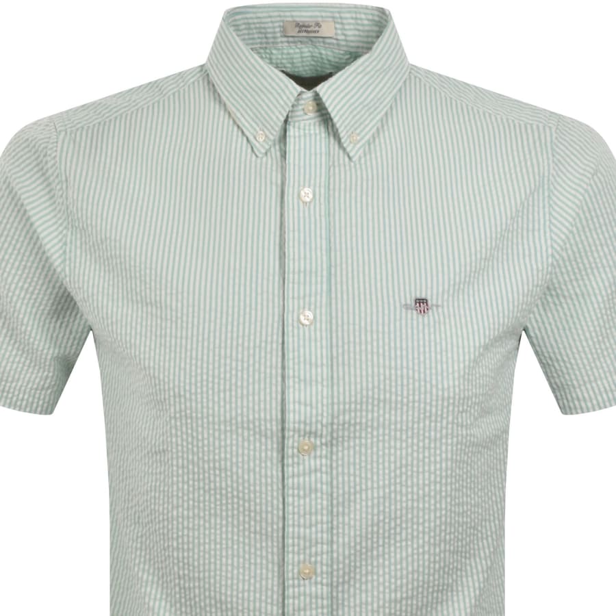 Image number 2 for Gant Seersucker Shirt Green