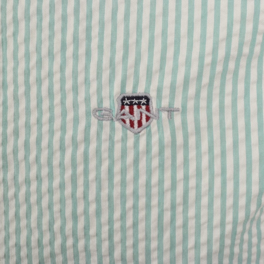 Image number 3 for Gant Seersucker Shirt Green