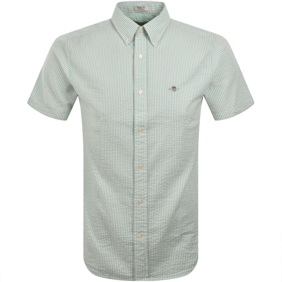 Image number 1 for Gant Seersucker Shirt Green