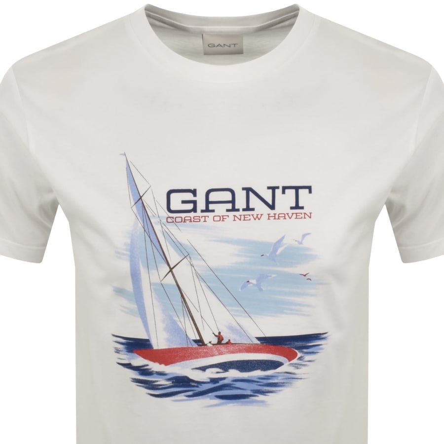 Image number 2 for Gant Graphic Short Sleeve T Shirt White