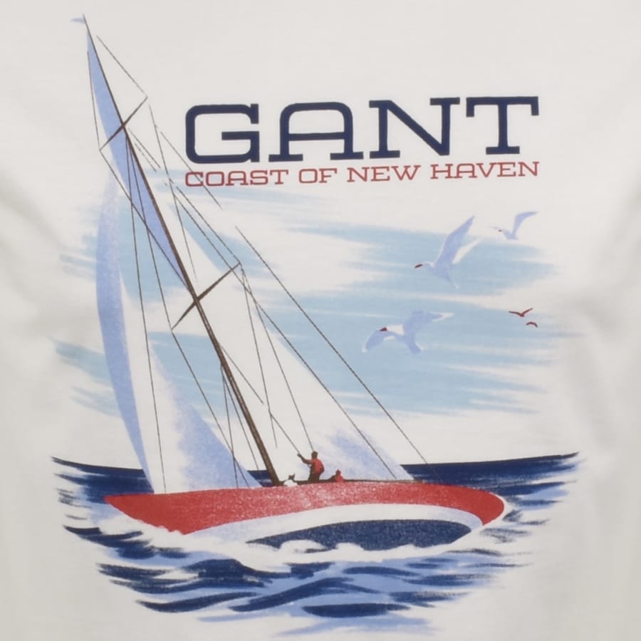 Image number 3 for Gant Graphic Short Sleeve T Shirt White