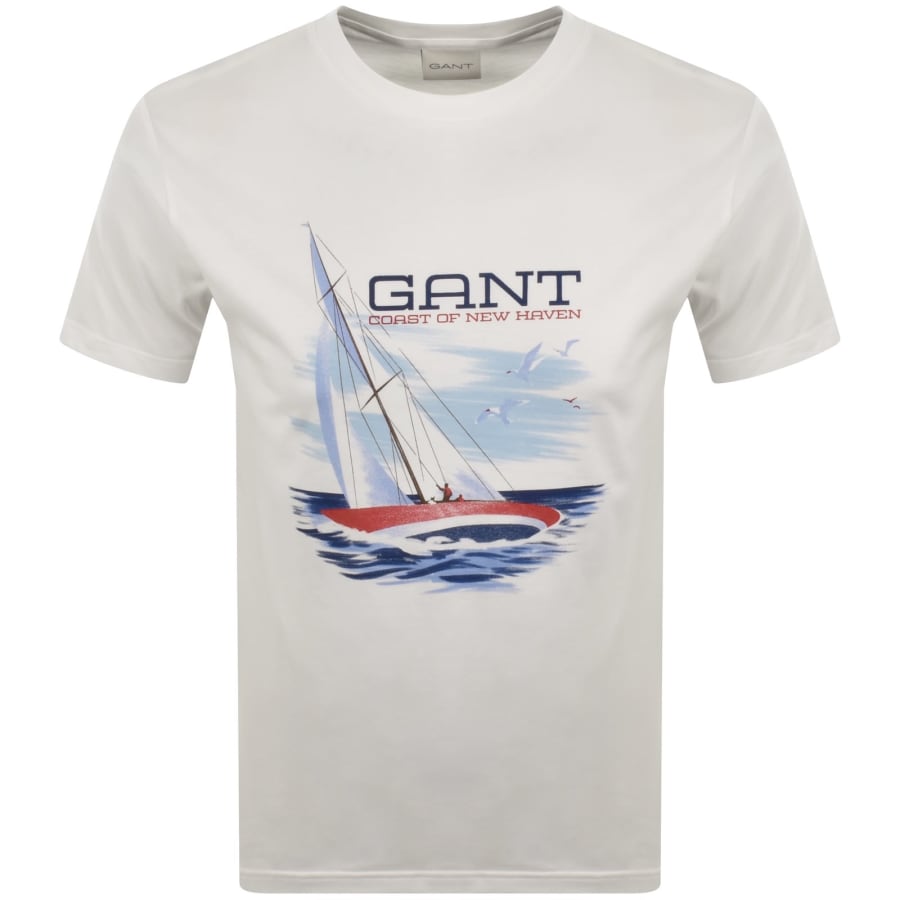 Image number 1 for Gant Graphic Short Sleeve T Shirt White