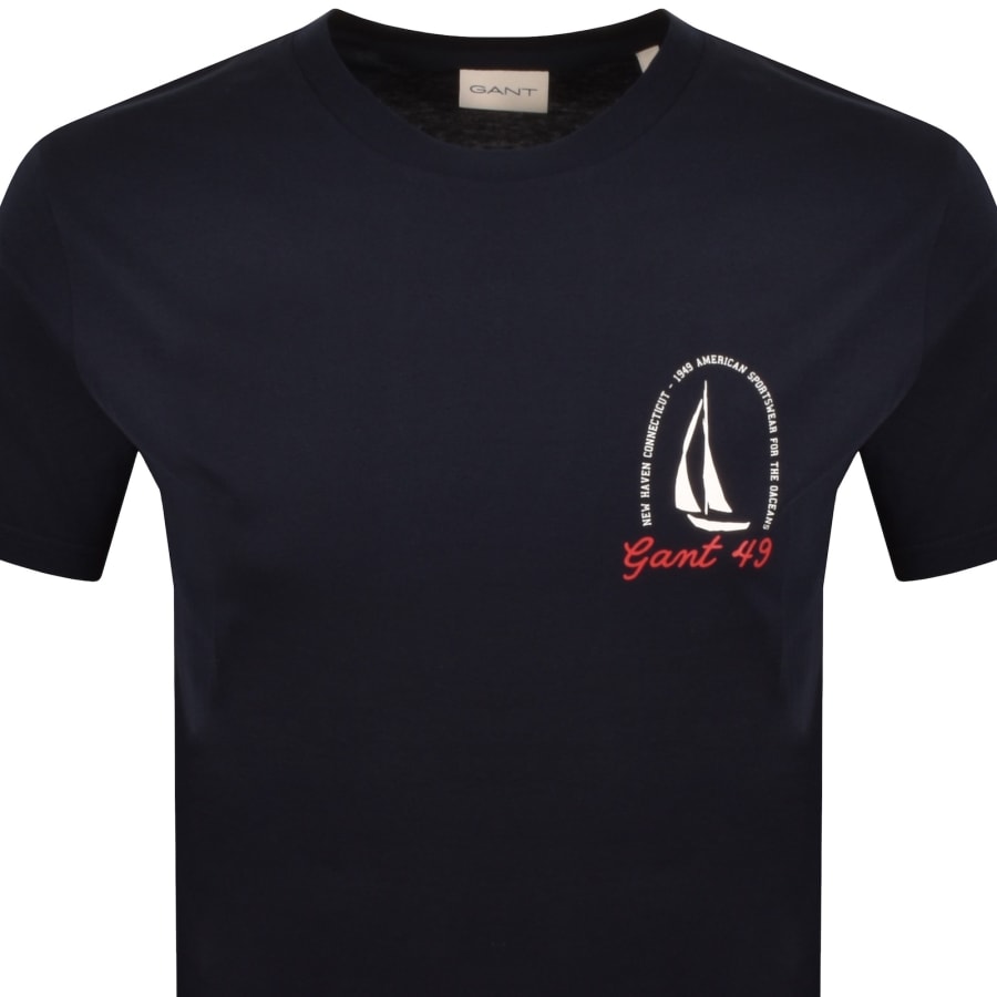 Image number 2 for Gant Graphic Short Sleeve T Shirt Navy