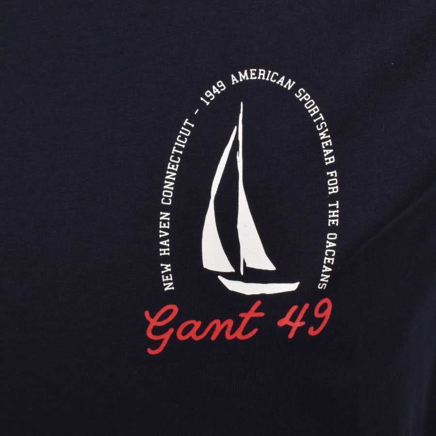 Image number 3 for Gant Graphic Short Sleeve T Shirt Navy
