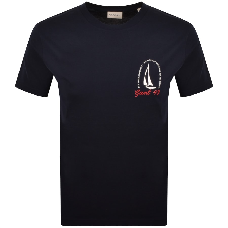 Image number 1 for Gant Graphic Short Sleeve T Shirt Navy