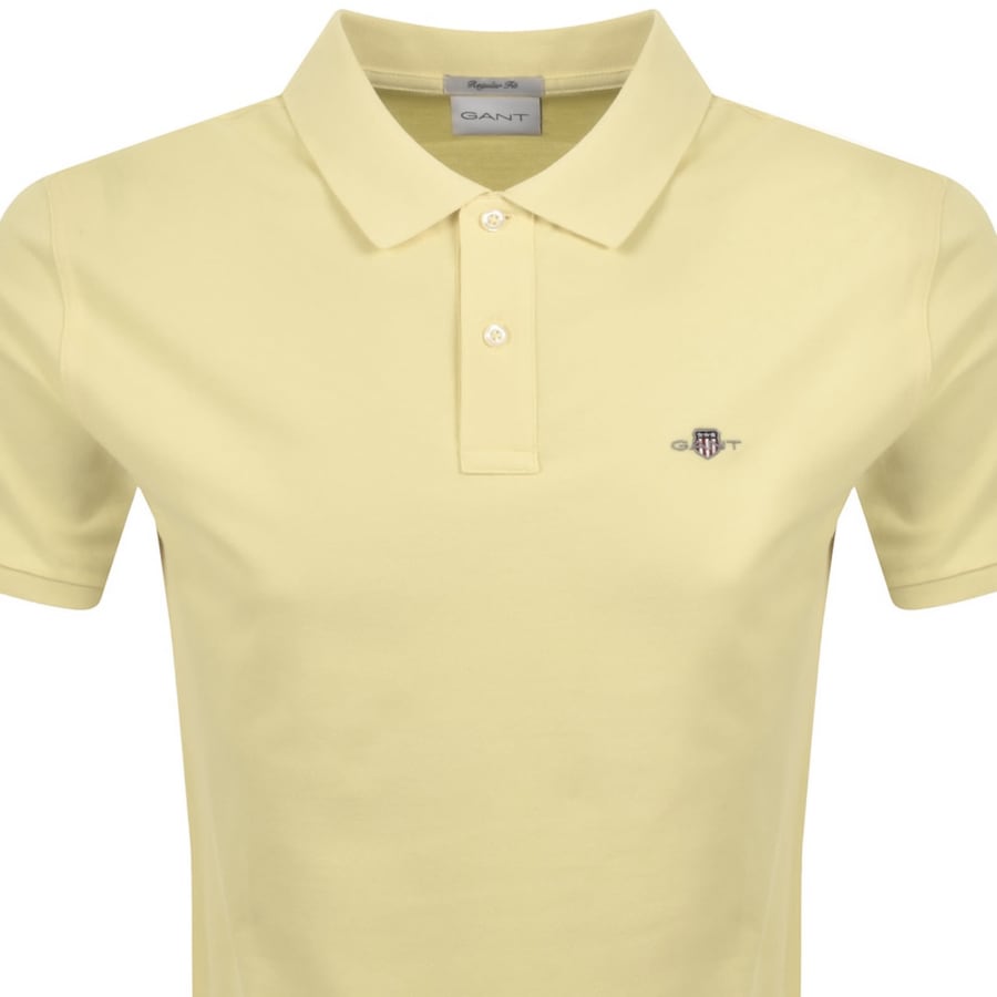 Image number 2 for Gant Shield Pique Polo T Shirt Yellow