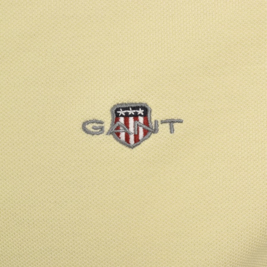 Image number 3 for Gant Shield Pique Polo T Shirt Yellow
