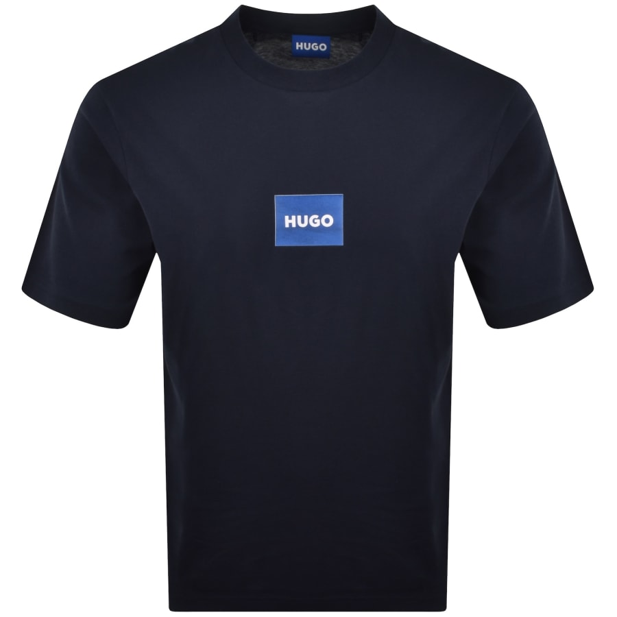 Image number 1 for HUGO Blue Nayonix Logo T Shirt Dark Blue