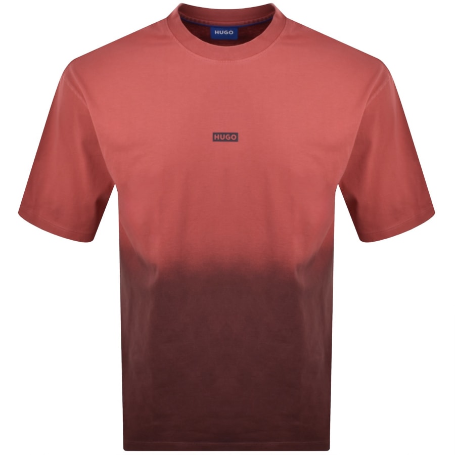 Image number 2 for HUGO Blue Nalono T Shirt Medium Red