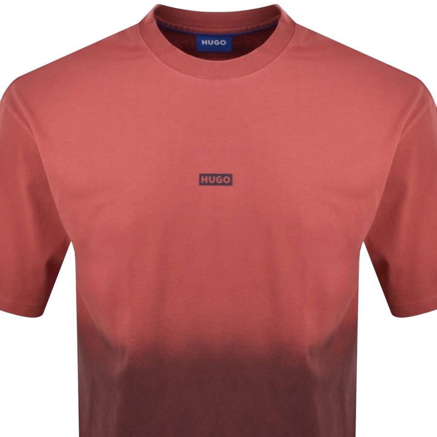 Image number 3 for HUGO Blue Nalono T Shirt Medium Red