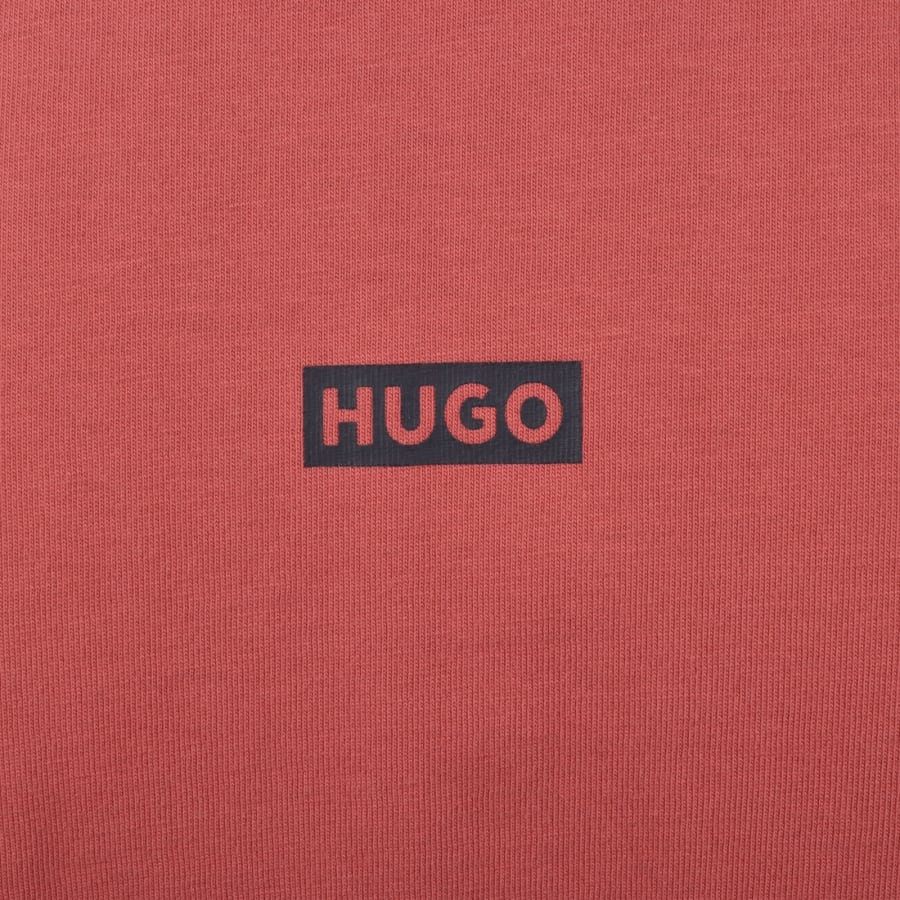 Image number 4 for HUGO Blue Nalono T Shirt Medium Red