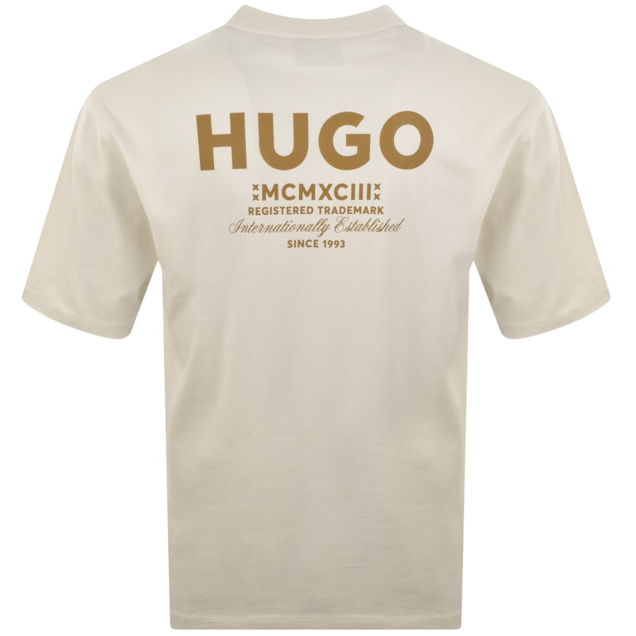 Image number 5 for HUGO Blue Nalono T Shirt Cream