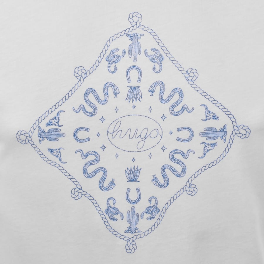 Image number 3 for HUGO Blue Nerberri T Shirt White
